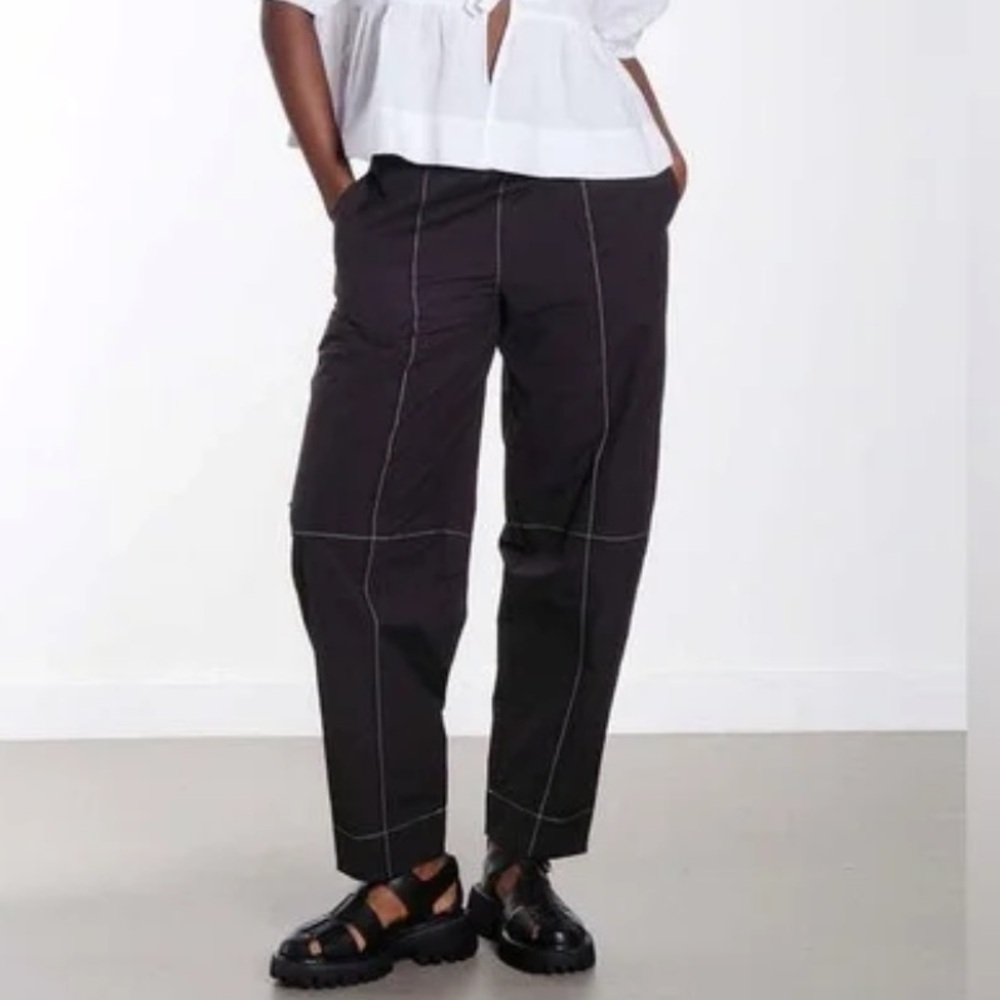 GANNI | Black elasticated Curve trousers - Picture 2 of 5